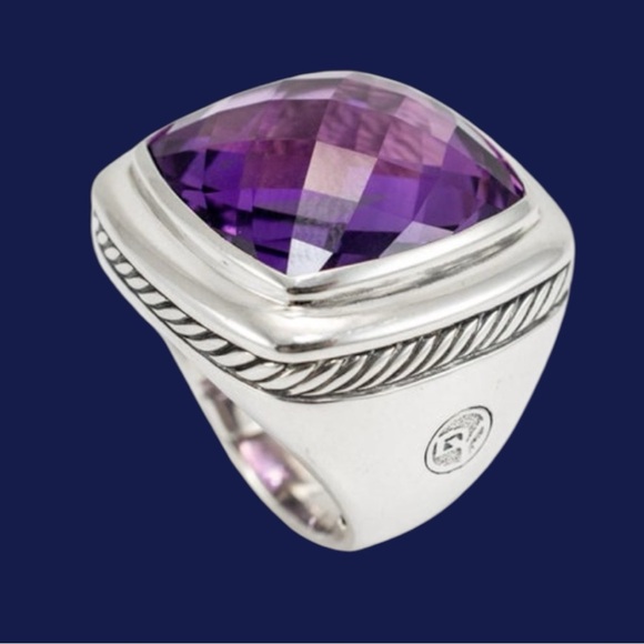 David Yurman Sterling Silver Amethyst Ring - Picture 6 of 13